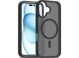 Custodia Magnetica Per Iphone 16, Compatibile Con Magsafe, Retro Traslucido Opaco, Resistente Agli Urti Nero