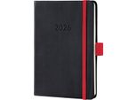 Sigel C2609 Sigel Calendario Tascabile Conceptum 2026, Ca. Din A6, Nero/Rosso