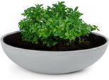 Fioriera Rotonda Bulbosa Da 30 Cm Per Esterni, Grigio Chiaro Marmorizzato