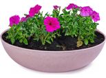 Fioriera Rotonda Bulbosa Da 30 Cm Per Esterni, Rosa Antico Marmorizzato
