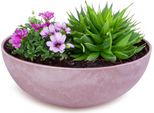 Fioriera Rotonda Bulbosa Da 20 Cm Per Esterni, Rosa Antico Marmorizzato