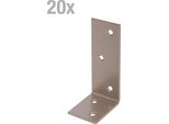 Alberts 821401 Angolo Di Trave Duravis®, A Gambe Disuguali, Beige Perlato Rivestito In Duplex Ral 1035, Dimensioni 40 X 80 X 30 Mm, Set Da 20