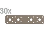 Alberts 821609 Connettore Piatto Duravis®, Beige Perlato Rivestito In Duplex Ral 1035, Dimensioni 180 X 40 X 3 Mm, Set Di 30 Pezzi