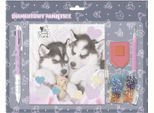 Agenda Diamante Con Lucchetto + Penna Cane A 3 Colori Cleo E Frank 38 Derform