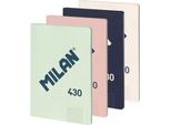 Milano Confezione Da 4 Quaderni A4 Incollati Carta A Scacchi 48 Fogli Con 95Gr/M² Collezione 430 Dal 1918 5X5 Mm Trasparente Trasparente Taglia Unica