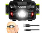 Vayox Lampada Frontale VA0020 Pro Series | 100Lm | XM-L + Cob | Gestures | 5 Modalità | USB-C | Nero