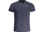 T-Shirt Da Uomo A Maniche Corte Blu Con Scollo Rotondo E Applicazione Del Logo