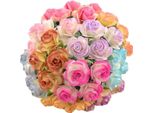 Rosen Aperto 15Mm 100Pz Scrapbooking Gelso Carta Fiori Fiore Viola Mix