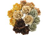 Rosen Traliccio 35Mm 20Pz Scrapbooking Fiori Di Carta Di Gelso, Miscela Beige