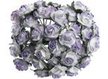 Rosen Aperto 25 Mm 25 Pezzi Scrapbooking Fiori Di Carta Di Gelso Fiori, Viola Bianco