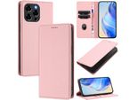 Custodia In Pelle Per Doogee Note 58 / Note 58 Pro, Pelle Litschi, Custodia A Portafoglio Con Slot Per Carte E Supporto Rosa