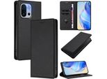 Custodia In Pelle Per Oneplus 13T, Pelle Litschi, Custodia A Portafoglio Con Slot Per Carte E Supporto Nero