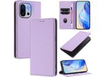 Custodia In Pelle Per Oneplus 13T, Pelle Litschi, Custodia A Portafoglio Con Slot Per Carte E Supporto Viola