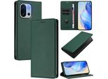 Custodia In Pelle Per Oneplus 13T, Pelle Litschi, Custodia A Portafoglio Con Slot Per Carte E Supporto Verde