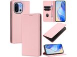 Custodia In Pelle Per Oneplus 13T, Pelle Litschi, Custodia A Portafoglio Con Slot Per Carte E Supporto Rosa
