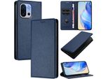 Custodia In Pelle Per Oneplus 13T, Pelle Litschi, Custodia A Portafoglio Con Slot Per Carte E Supporto Blu