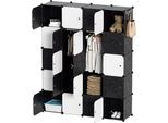 Aopunly 20 Scatole Sistema Di Scaffalatura Fai Da Te Armadio Armadio Scaffale Plug-In 175X140X35Cm Bianco E Nero