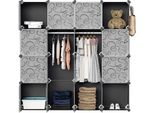 Tolletour 16 Scatole Sistema Di Scaffalatura Fai Da Te Armadio Armadio Armadio Scaffale A Innesto 140X140X35Cm Bianco E Nero