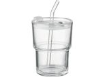 Midocean - Tazza "Sip"", Cannuccia, Vetro, 400Ml MO281 (Taglia Unica) (Trasparente)"