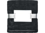 Midocean - Coperta "Davos"", Flanella MO506 (Taglia Unica) (Nero)"