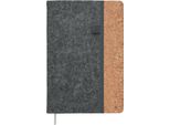 Midocean - Taccuino "Corkbook"", Rpet (Polietilene Tereftalato Riciclato), A5 MO653 (Formato Unico) (Grigio Pietra)"