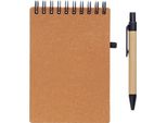 Midocean - Taccuino Con Penna "Notie"", Materiale Riciclato MO728 (Taglia Unica) (Marrone)"