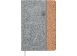 Midocean - Taccuino "Corkbook"", Rpet (Polietilene Tereftalato Riciclato), A5 MO653 (Formato Unico) (Grigio)"