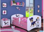 Bdw Cot Super Dogs, Lettino Per Bambini, Rosa (Motivo 1), 160 X 80 Cm