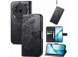 Per Nothing Phone 3A Pro Custodia A Portafoglio In Pelle Finta Custodia Per Cellulare Custodia Con Design A Farfalla Custodie Nero