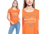 Mustang Damen, Maglietta Alina C Print, S, Arancione, Sport, Tshirt, Camicia