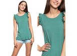 Mustang Damen, Maglietta Alma C, S, GrüN, Sport, Tshirt, Camicia
