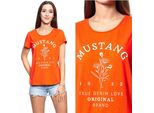 Mustang Damen, Maglietta Alina C Print, S, Arancione, Sport, Tshirt, Camicia