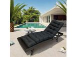 Cuscino Da Salotto Per Esterni, Cuscino Di Ricambio Per Sedia Spessa E Impermeabile Per Patio Chaise Longue, Cuscino Chaise Longue 180X50X10Cm Per Patio, Balcone, Lettino, Nero