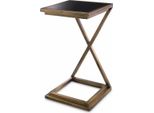 Casa Padrino Tavolino Ottone Vintage / Nero H. 60 Cm - Mobili
