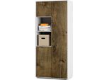 Simplyfurn Armadio Da Ufficio Amira T20 | Con 2 Vani Aperti | Armadio Per Documenti E Multiuso In Corpo Weiß E Frontale Rovere Ribbeck | Push-To-Open | 180X80X40 Cm