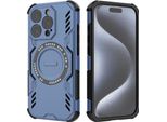 Custodia Magnetica Per Iphone 15 Pro, Paraurti Ibrido In Pc E Tpu, Prese D'aria Per La Dissipazione Del Calore Custodia Blu
