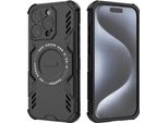 Custodia Magnetica Per Iphone 15 Pro, Paraurti Ibrido In Pc E Tpu, Prese D'aria Per La Dissipazione Del Calore Custodia Nera