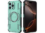 Custodia Magnetica Per Iphone 16 Pro Max, Paraurti Ibrido In Pc E Tpu, Prese D'aria Per La Dissipazione Del Calore Custodia Verde
