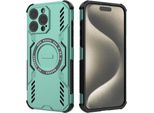 Custodia Magnetica Per Iphone 15 Pro Max, Paraurti Ibrido In Pc E Tpu, Prese D'aria Per La Dissipazione Del Calore Custodia Verde