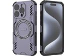 Custodia Magnetica Per Iphone 15 Pro, Paraurti Ibrido In Pc E Tpu, Prese D'aria Per La Dissipazione Del Calore Custodia Viola
