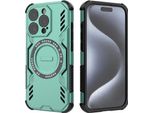 Custodia Magnetica Per Iphone 15 Pro, Paraurti Ibrido In Pc E Tpu, Prese D'aria Per La Dissipazione Del Calore Custodia Verde