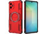 Custodia Magnetica Per Samsung Galaxy A06, Paraurti Ibrido In Pc E Tpu, Fori Di Ventilazione Per La Dissipazione Del Calore Custodia Red