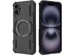 Custodia Magnetica Per Iphone 16 Plus, Paraurti Ibrido In Pc E Tpu, Prese D'aria Per La Dissipazione Del Calore Custodia Nera