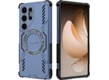 Custodia Magnetica Per Samsung Galaxy S25 Ultra, Paraurti Ibrido In Pc E Tpu, Fori Di Ventilazione Per La Dissipazione Del Calore Custodia Blu