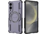 Custodia Magnetica Per Samsung Galaxy S25 Edge, Paraurti Ibrido In Pc E Tpu, Fori Di Ventilazione Per La Dissipazione Del Calore Custodia Viola