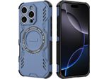 Custodia Magnetica Per Iphone 16 Pro, Paraurti Ibrido In Pc E Tpu, Prese D'aria Per La Dissipazione Del Calore Custodia Blu