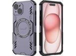 Custodia Magnetica Per Iphone 15, Paraurti Ibrido In Pc E Tpu, Prese D'aria Per La Dissipazione Del Calore Custodia Viola