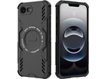 Custodia Magnetica Per Iphone 16E, Paraurti Ibrido In Pc E Tpu, Prese D'aria Per La Dissipazione Del Calore Custodia Nera
