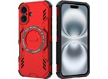 Custodia Magnetica Per Iphone 16, Paraurti Ibrido In Pc E Tpu, Prese D'aria Per La Dissipazione Del Calore Custodia Rossa