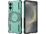Custodia Magnetica Per Samsung Galaxy S25 Edge, Paraurti Ibrido In Pc E Tpu, Fori Di Ventilazione Per La Dissipazione Del Calore Custodia Verde